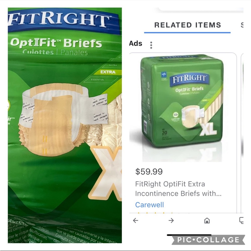2 Packed Fit-Right OptFit Briefs XL ( 56-64”)